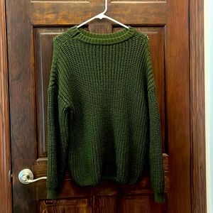 Forest green cable knit sweater